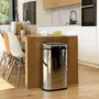 Kitchen Move CITY Poubelle de Cuisine 58 L, Ouvre-Poussoir Simple Pression, Inox avec Cerclage - Finition Miroir