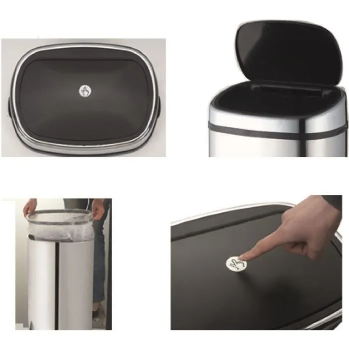 Kitchen Move CITY Poubelle de Cuisine 58 L, Ouvre-Poussoir Simple Pression, Inox avec Cerclage - Finition Miroir Kitchen Move CITY Poubelle de Cuisine 58 L, Ouvre-Poussoir Simple Pression, Inox avec Cerclage - Finition Miroir
