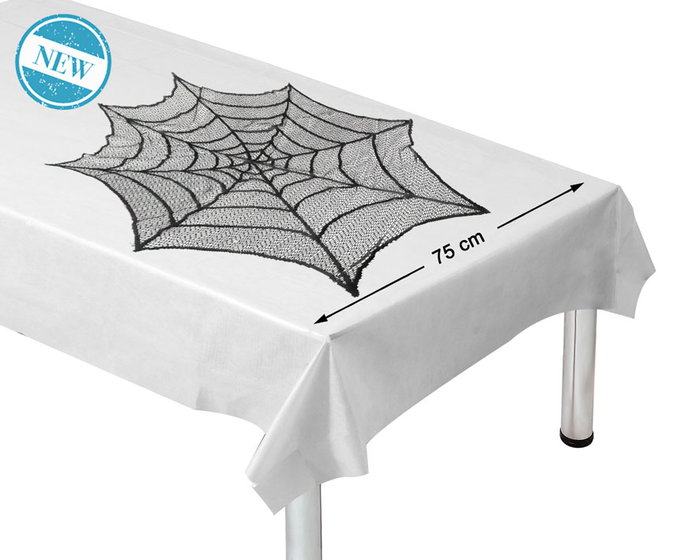 Tapis Décoratif Rond 75 cm avec Motif Toile d'Araignée Noir - Accessoire de Décoration Élégant pour Halloween Tapis Décoratif Rond 75 cm avec Motif Toile d'Araignée Noir - Accessoire de Décoration Élégant pour Halloween