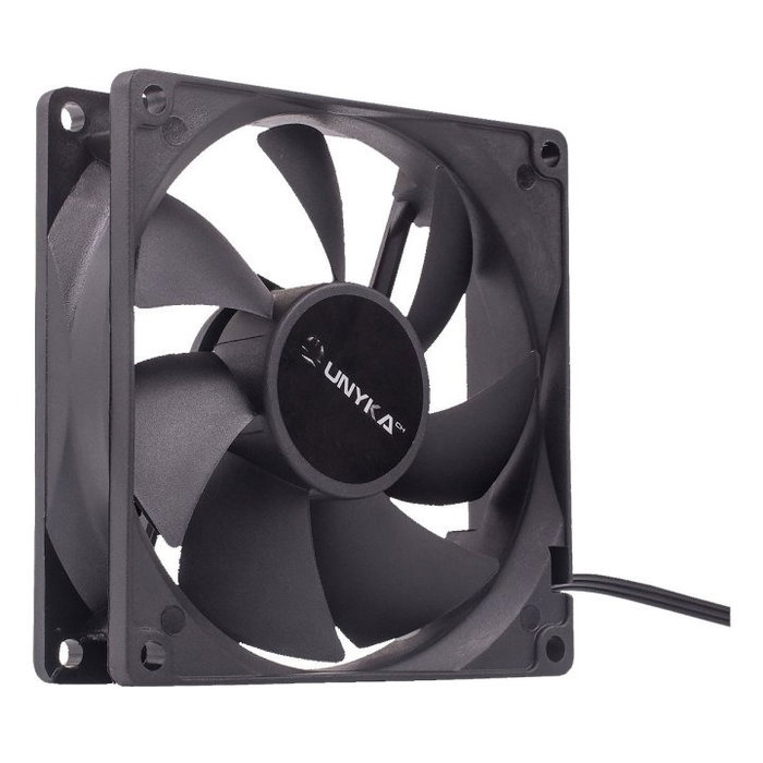 Unykach Ventilateur de Boîtier 90 mm Noir, 2000 RPM, 19 dB, Connecteur 3 Broches - Réf. 51789