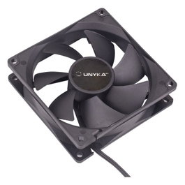 Unykach Ventilateur de Boîtier 90 mm Noir, 2000 RPM, 19 dB, Connecteur 3 Broches - Réf. 51789