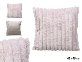 GIFTDECOR Coussin à rayures gris 45x45cm (Lot de 12)