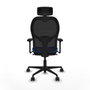 Piqueras y Crespo Chaise de Bureau avec Appui-tête 3D036N2 Bleu
