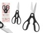 Kinvara Ciseaux de cuisine noir 19.5 x 1.3 x 8.3 cm métal et plastique (Set de 12)