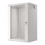 Lanberg Armoire 19 Pouces 18U 600x450 mm Gris avec Porte Vitrée et Ventilateurs