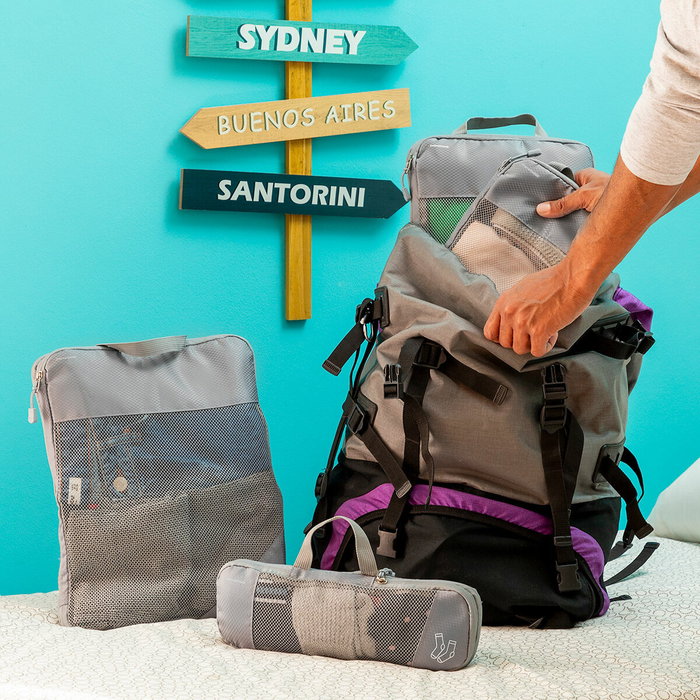 Sacs de Rangement à Compression pour Valises Compakube InnovaGoods 4 Pièces Sacs de Rangement à Compression pour Valises Compakube InnovaGoods 4 Pièces