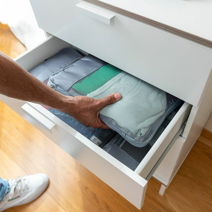 Sacs de Rangement à Compression pour Valises Compakube InnovaGoods 4 Pièces Sacs de Rangement à Compression pour Valises Compakube InnovaGoods 4 Pièces