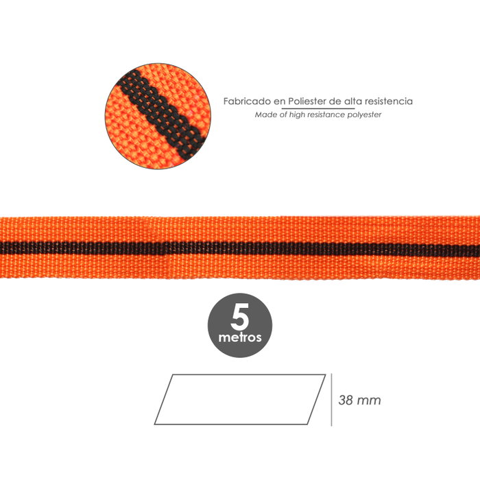 WOLFPACK LINEA PROFESIONAL Sangle d'arrimage avec cliquet 5 m x 38 mm