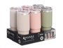 Kinvara Verre double paroi 900 ml 9x23x9 cm Métal Plastique Silicone Beige Rose Vert Assortis (Set de 12)