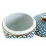 Home ESPRIT Potiche Bleu Doré Aluminium Porcelaine 18,5 x 18,5 x 20 cm