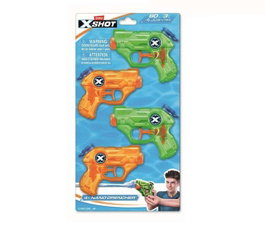 Zuru X-Shot Nano Drencher - Pack de 4 pistolets à eau - Jouet sans piles pour enfants dès 3 ans