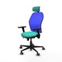 Piqueras Y Crespo Chaise de bureau Jorquera Turquoise et Bleu avec mécanisme Sincro/Traslack