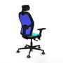 Piqueras Y Crespo Chaise de bureau Jorquera Turquoise et Bleu avec mécanisme Sincro/Traslack