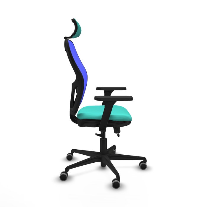 Piqueras Y Crespo Chaise de bureau Jorquera Turquoise et Bleu avec mécanisme Sincro/Traslack