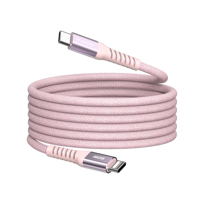Verbatim Sync & Charge Câble Magnétique USB-C vers USB-C 60W 120cm Rose Verbatim Sync & Charge Câble Magnétique USB-C vers USB-C 60W 120cm Rose