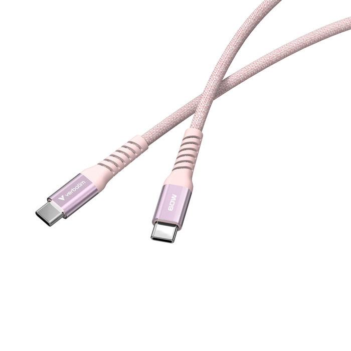 Verbatim Sync & Charge Câble Magnétique USB-C vers USB-C 60W 120cm Rose Verbatim Sync & Charge Câble Magnétique USB-C vers USB-C 60W 120cm Rose