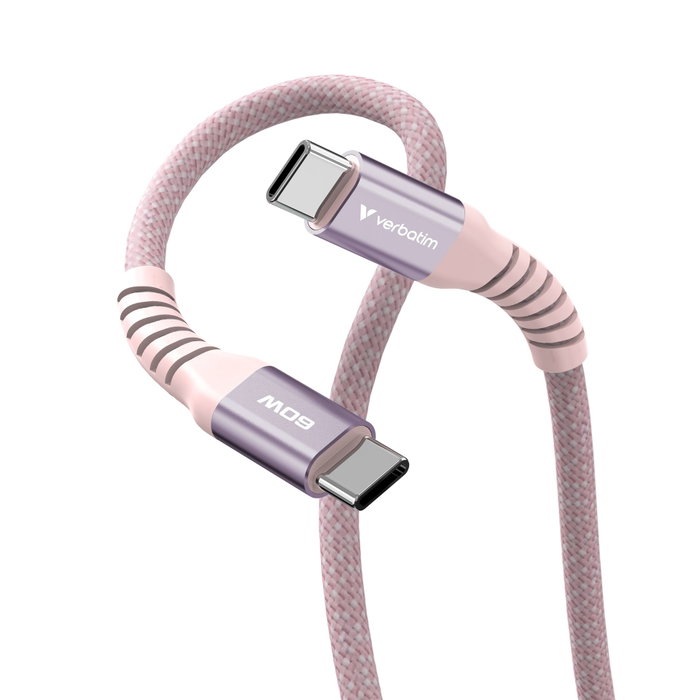 Verbatim Sync & Charge Câble Magnétique USB-C vers USB-C 60W 120cm Rose Verbatim Sync & Charge Câble Magnétique USB-C vers USB-C 60W 120cm Rose