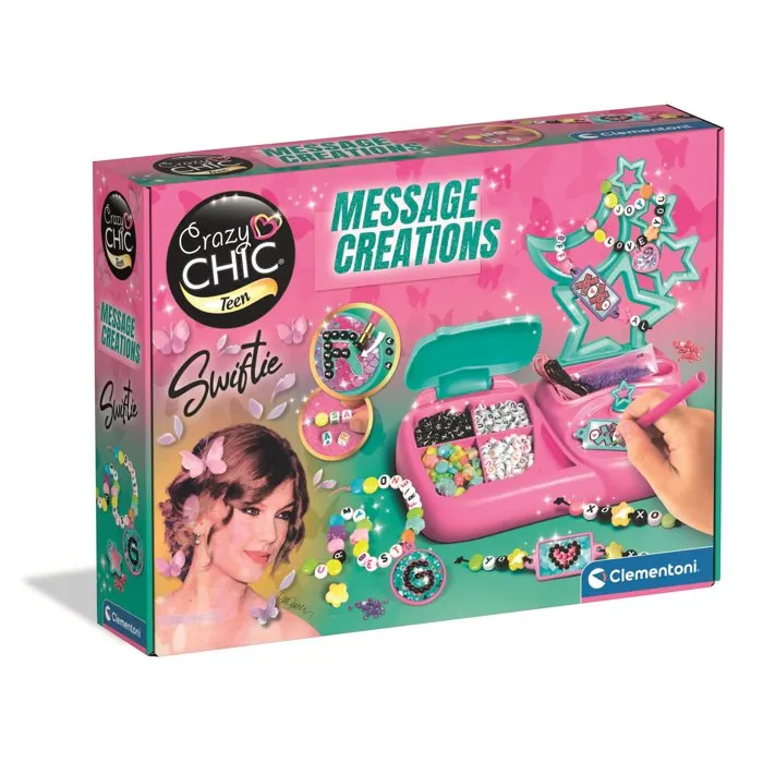 Clementoni Coffret Bijoux Message Creations Swiftie - Perles, Strass & Cordons Élastiques Clementoni Coffret Bijoux Message Creations Swiftie - Perles, Strass & Cordons Élastiques