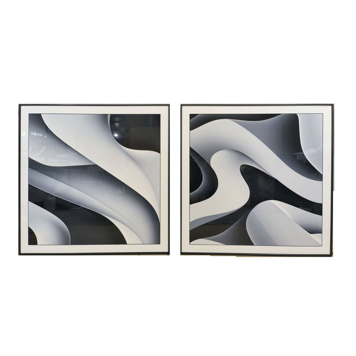 Home ESPRIT Cadre Blanc Noir Abstrait Moderne 80 x 3,5 x 80 cm (2 Unités) lifecatégorie: Decoración del hogar Home ESPRIT Cadre Blanc Noir Abstrait Moderne 80 x 3,5 x 80 cm (2 Unités) lifecatégorie: Decoración del hogar