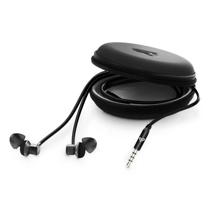 Energy Sistem Metallized Jack 3.5 mm - Casque audio filaire intra-auriculaire avec microphone, noir, design aluminium et plastique recyclé