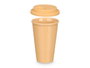 VESSIA Tasse avec couvercle en silicone Beige 360ml (Lot de 12)