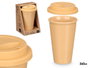 VESSIA Tasse avec couvercle en silicone Beige 360ml (Lot de 12)