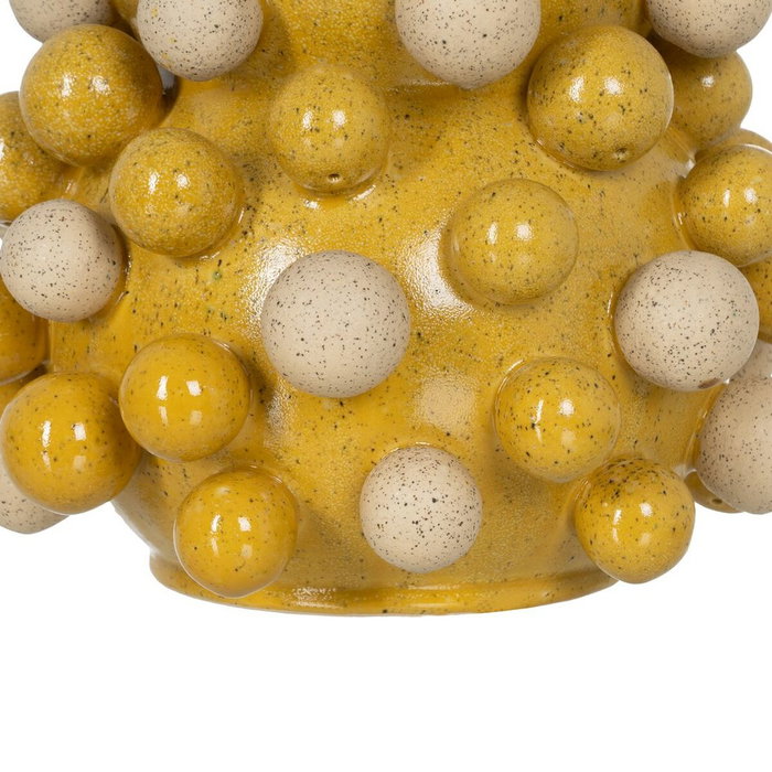 Vase Jaune Blanc Céramique 28,3 x 28,3 x 39,7 cm