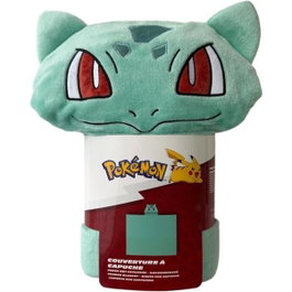 Pokemon Plaid polaire à capuche 3D Bulbizarre - 120 x 150 cm