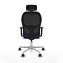 Piqueras y Crespo Chaise de Bureau avec Appui-tête 1D086N2 Bleu clair