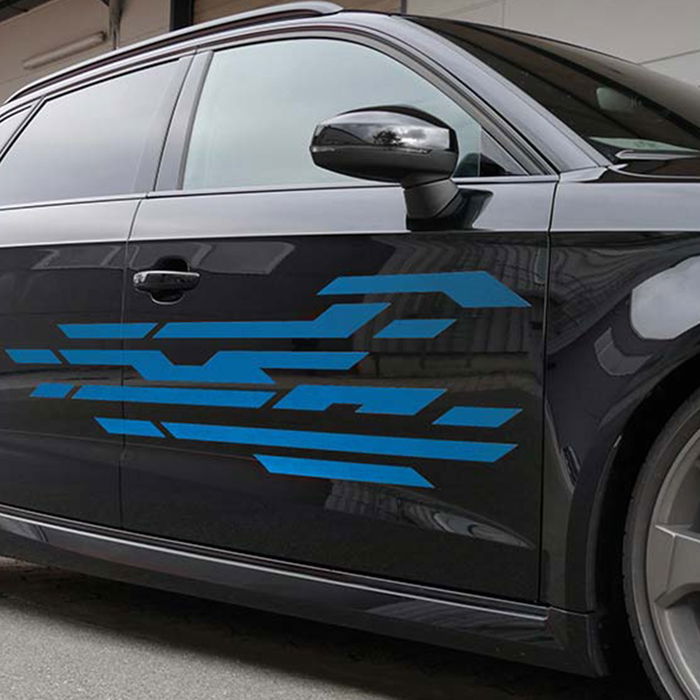 Foliatec Autocollant Voiture Design Street Bleu FO33982 35x150 cm 2 Pièces Résistant Intempéries