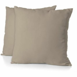 Home Linge Passion Lot de 2 taies d'oreiller carrées 63 x 63 cm - Beige