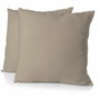Home Linge Passion Lot de 2 taies d'oreiller carrées 63 x 63 cm - Beige