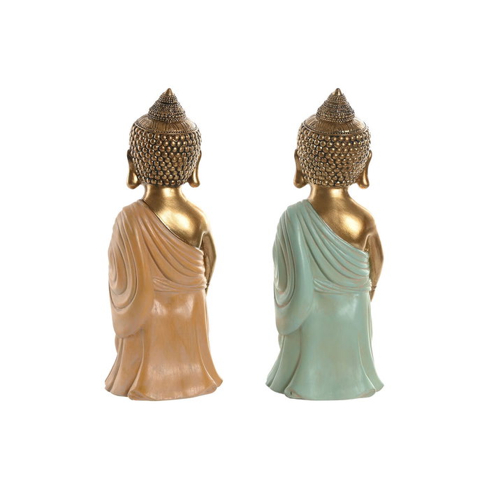 Figurine Décorative Home ESPRIT Vert Rose Buda Oriental 10 x 8 x 24 cm (2 Unités)