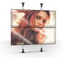 B-Tech BT7822 Support mural ou au plafond lourd 150 kg maximum pour tubes 50 mm, gestion des câbles, noir