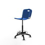 Tabouret Taburete Robledo Pivotant Chlorure de polyvinyle Bleu Structure polyamide noire Sans accoudoirs Sans appui-tête Patins de chaises