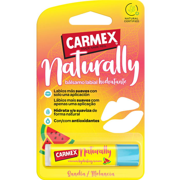Carmex Stick Baume à Lèvres Naturellement Hydratant, Parfum Pastèque, Bio, Protection et Réparation 1 unité
