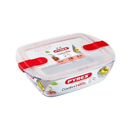 Pyrex Lot de 3 boîtes de conservation rectangulaires Cook & Heat de 1,1 L avec couvercles micro-ondes