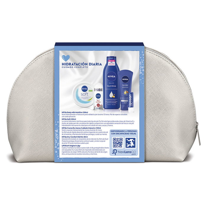 Nivea Coffret d'Hydratation Quotidienne 5 pcs avec Crème Douce 100 ml, Lait Corps Nourrissant 400 ml, Liposan, Crème Mains et Déodorant Rollon
