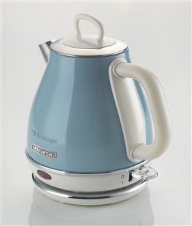 Ariete 2868/05 - Bouilloire électrique vintage 1 litre bleue, auto-extinction, filtre métal et poignée ergonomique - Rétro