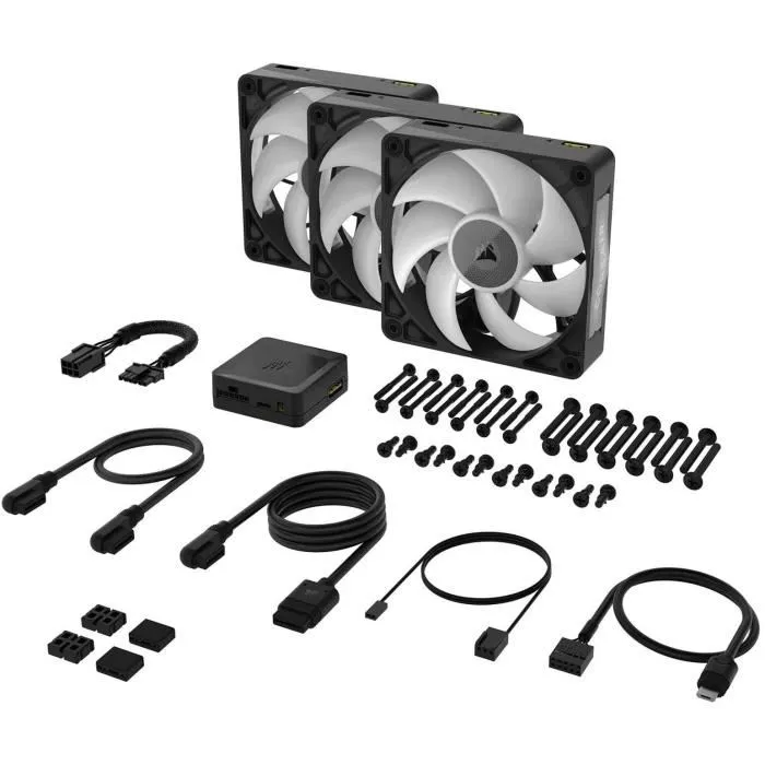 CORSAIR CO-9051034-WW Kit démarrage ventilateurs iCUE LINK RX120 RGB Max Triple Fan 12 cm Noir Refroidissement PC CORSAIR CO-9051034-WW Kit démarrage ventilateurs iCUE LINK RX120 RGB Max Triple Fan 12 cm Noir Refroidissement PC