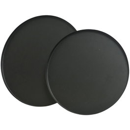 Basics Lot de 2 Plateaux Ronds en Acier Noir Mat Diamètre 35 et 30 cm
