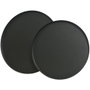 Basics Lot de 2 Plateaux Ronds en Acier Noir Mat Diamètre 35 et 30 cm