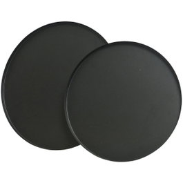Basics Jeu de 2 plateaux ronds en acier noir mat ø35 cm et ø30 cm