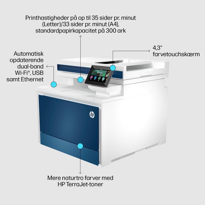 HP Color LaserJet Pro 4302dw - Imprimante multifonction couleur laser sans fil avec chargeur automatique de documents, impression jusqu'à 33 ppm