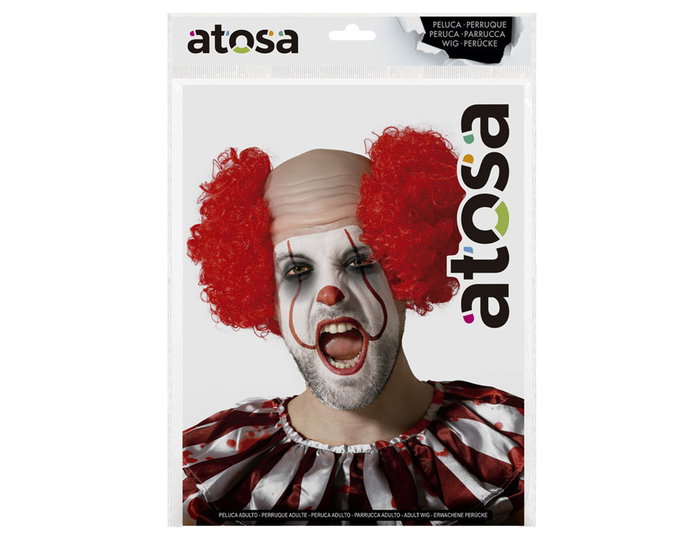 Perruque De Clown Rouge 100 gr, Perruque de clown bouclée et volumineuse pour spectacles, fêtes costumées et carnaval Perruque De Clown Rouge 100 gr, Perruque de clown bouclée et volumineuse pour spectacles, fêtes costumées et carnaval