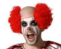 Perruque De Clown Rouge 100 gr, Perruque de clown bouclée et volumineuse pour spectacles, fêtes costumées et carnaval