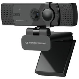 Conceptronic Amdis07B Webcam 4K Ultra HD 8,3 MP avec micro double et réduction de bruit USB 2.0 Noir