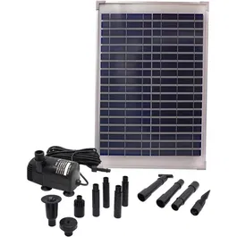 Ubbink Pompe Fontaine Solaire SolarMax 1000 - Débit 1350 l/h - Panneau Solaire 18V 580mA - Avec Jets Volcan et Cloche