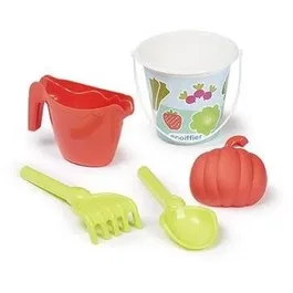 Ecoiffier Brouette de jardin enfant - Ensemble de jouets de jardinage avec seau, arrosoir, râteau, pelle et moule - Jeu extérieur éducatif pour enfants