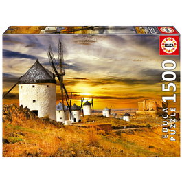 Educa Puzzle adulte 1500 pièces en espagnol, motif Moulins de Vent de Consuegra, Ref. 19618 (85 x 60 cm)